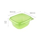 Karat Earth 16oz PLA Hinged Deli Container, Green - 200 pcs - Image 3