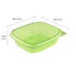 Karat Earth 24oz PLA Hinged Deli Container, Green - 200 pcs - Image 3