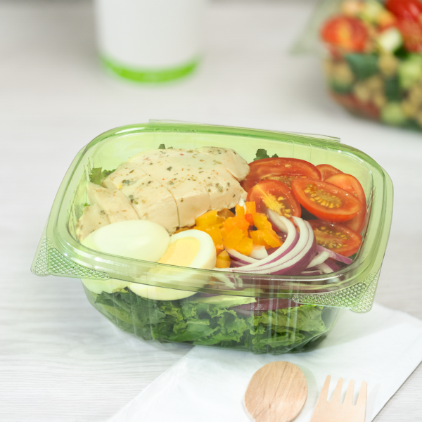 Karat Earth 32oz PLA Hinged Deli Container, Green - 200 pcs