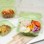 Karat Earth 32oz PLA Hinged Deli Container, Green - 200 pcs - Image 3