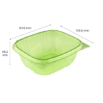 Karat Earth 32oz PLA Hinged Deli Container, Green - 200 pcs - Image 5