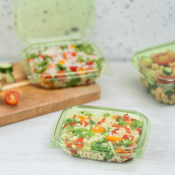 Karat Earth 8oz PLA Hinged Deli Container, Green - 200 pcs