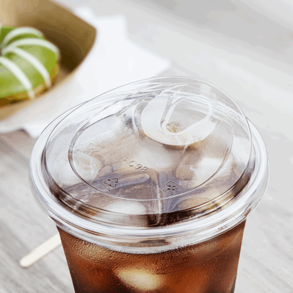 Karat Earth 98mm PLA Strawless Sipper Lid for 12-24oz PLA Cup - 1,000 pcs