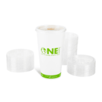 Karat Earth 104.5mm PLA Flat Lids for Eco-Friendly 32oz Paper Cold Cups - 600 pcs - Image 9