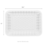 Karat Earth 8.5”x6” Mineral Filled PP Meat Tray, Rectangular, White - 500 pcs - Image 5