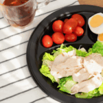 Karat Earth 3 Compartments, 9" Mineral Filled PP Round Plates, Black - 500 pcs - Image 5