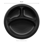 Karat Earth 3 Compartments, 10.25" Mineral Filled PP Round Plates, Black - 500 pcs - Image 13