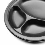 Karat Earth 3 Compartments, 10.25" Mineral Filled PP Round Plates, Black - 500 pcs - Image 18