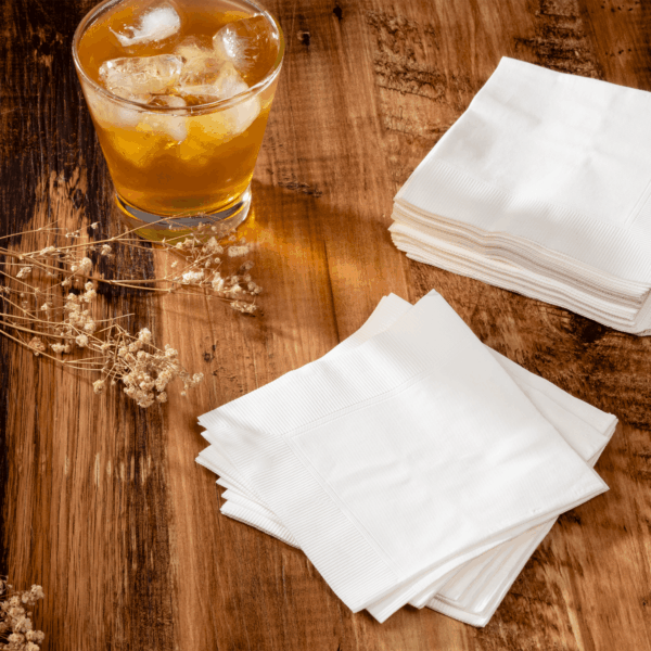 [3,000 ct] 10" x10" Premium Beverage Napkins, White