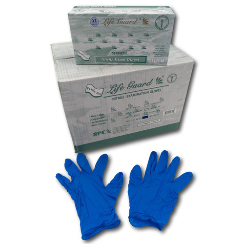 Lifeguard 6350 3.5 Mil Nitrile Exam PF Soft Medical Gloves, Color: Blue - Image 1