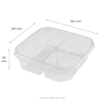 [300 ct] PET Tamper Resistant Grab N' Go Container, 3-Compartment - Image 5
