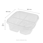 [300 ct] PET Tamper Resistant Grab N' Go Container, 4-Compartment - Image 5