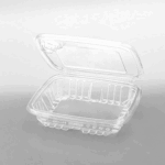 [150 sets] 36 oz PET Tamper Resistant Hinged Deli Containers w/Flat Lid, Rectangular - Image 2