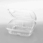 [150 sets] 48 oz PET Tamper Resistant Hinged Deli Containers w/Flat Lid, Rectangular - Image 2