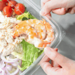 [150 sets] 48 oz PET Tamper Resistant Hinged Deli Containers w/Flat Lid, Rectangular - Image 3