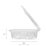 [150 sets] 48 oz PET Tamper Resistant Hinged Deli Containers w/Flat Lid, Rectangular - Image 5