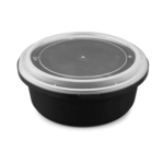 [150 sets] 34 oz PP Tamper Resistant Injection Molded Microwaveable Black Food Container w/Clear lid - Image 2