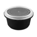 [150 sets] 44 oz PP Tamper Resistant Injection Molded Microwaveable Black Food Container w/Clear lid - Image 2