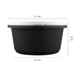 [150 sets] 44 oz PP Tamper Resistant Injection Molded Microwaveable Black Food Container w/Clear lid - Image 5