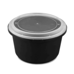 [150 sets] 52 oz PP Tamper Resistant Injection Molded Microwaveable Black Food Container w/Clear lid - Image 2