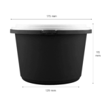 [150 sets] 60 oz PP Tamper Resistant Injection Molded Microwaveable Black Food Container w/Clear lid - Image 2