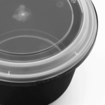 [150 sets] 60 oz PP Tamper Resistant Injection Molded Microwaveable Black Food Container w/Clear lid - Image 3