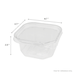 [400 ct] 12 oz PET Tamper Resistant Square Container, Clear - Image 8