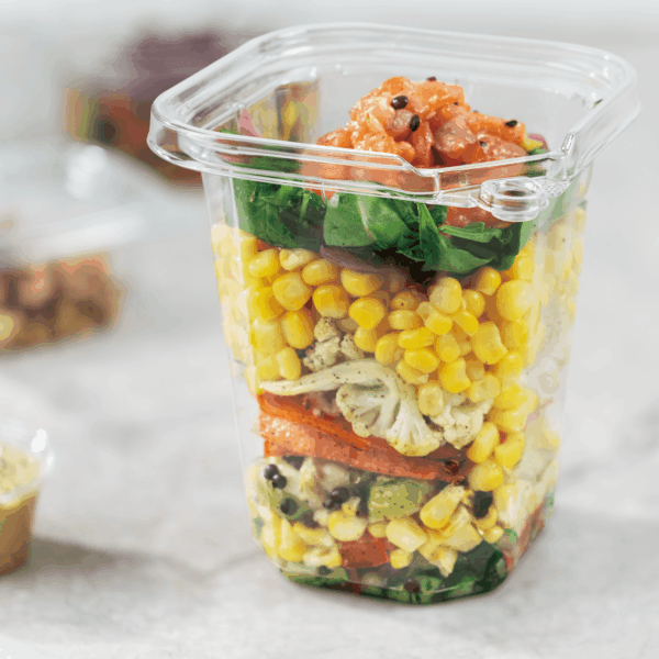 [400 ct] 32 oz PET Tamper Resistant Square Container, Clear