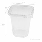 [400 ct] 32 oz PET Tamper Resistant Square Container, Clear - Image 2