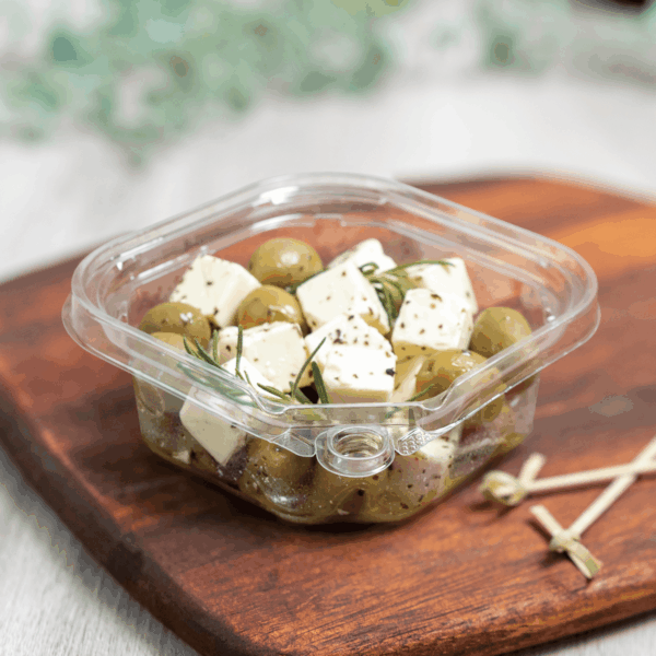 [400 ct] 8 oz PET Tamper Resistant Square Container, Clear