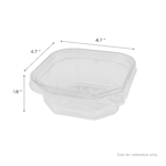 [400 ct] 8 oz PET Tamper Resistant Square Container, Clear - Image 4