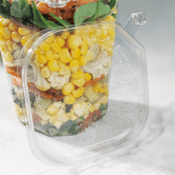 [400 ct] 109 mm PET Flat Lid for 8-32 oz PET Tamper Resistant Square Container, Clear