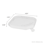 [400 ct] 109 mm PET Flat Lid for 8-32 oz PET Tamper Resistant Square Container, Clear - Image 5