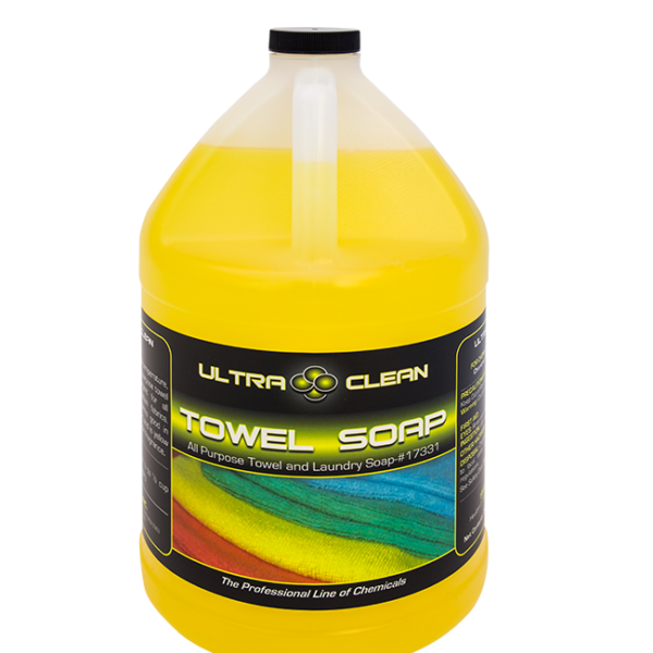 Ultra Clean Towel Soap 17301 all-temperature laundry detergent lemon scented yellow concentrated liquid Packer Janitorial California wholesale.