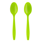 [1,000 ct] PP Plastic Extra Heavy Weight Tea Spoons, Green - Image 2