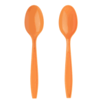[1,000 ct] PP Plastic Extra Heavy Weight Tea Spoons, Orange - Image 2