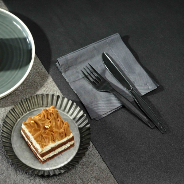 [1,000 ct] PS Plastic Medium-Heavy Weight Knives Bulk Box, Black