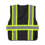 High Visibility Reflective Safety Vest with Zipper Fastening (Black), X-Large - 1 pc - Image 2
