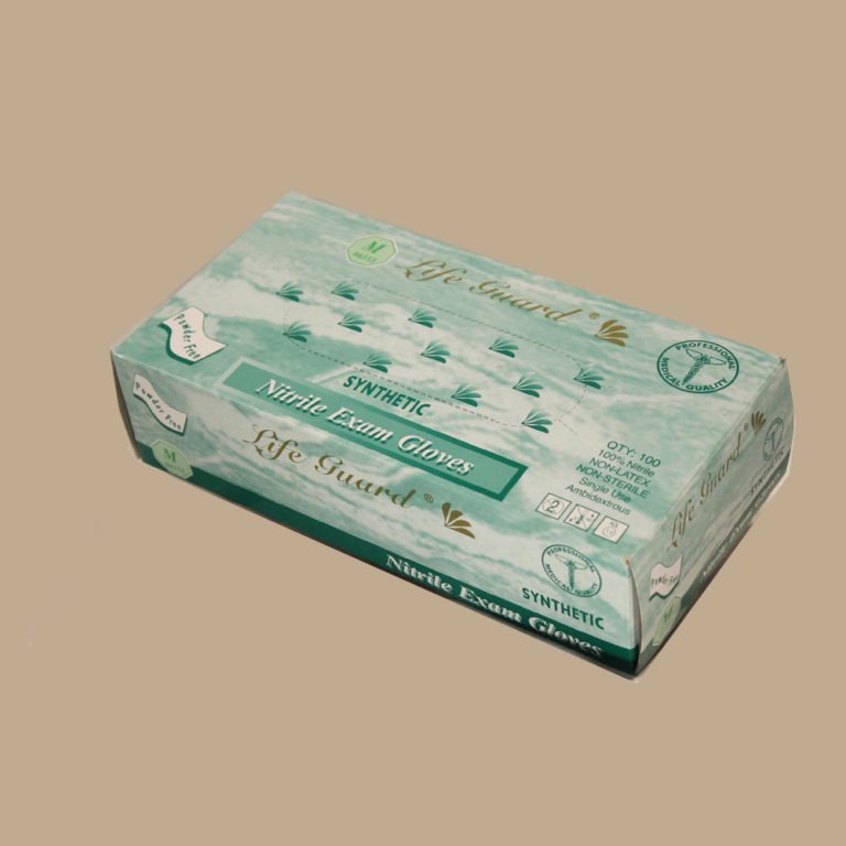 Life Guard Nitrile Powder-Free Medical Gloves 3.5 mil blue FDA exam grade 100 count box Packer Janitorial California wholesale.