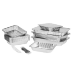 [100 ct] Aluminum Foil Steam Table Pan Lids, Half Size - Image 3