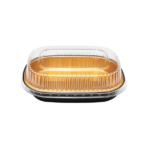 [100 sets] 24 oz Black and Gold Aluminum Pans with PET Dome Lids - Image 4