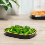 [100 sets] 24 oz Black and Gold Aluminum Pans with PET Dome Lids