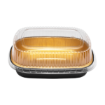 [50 sets] 48 oz Black and Gold Aluminum Pans with PET Dome Lids - Image 2