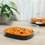 [50 sets] 48 oz Black and Gold Aluminum Pans with PET Dome Lids