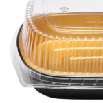 [50 sets] 72 oz Black and Gold Aluminum Pans with PET Dome Lids - Image 8