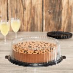 [50 sets] 12" PET Cake Display Containers with Clear Dome Lid