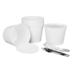 [150 sets] 130 oz Paper Food Buckets with Lids | 215 mm - Image 4