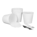[150 sets] 170 oz Paper Food Buckets with Lids | 223 mm - Image 8
