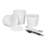 [180 sets] 85 oz Paper Food Buckets with Lids | 189 mm - Image 10