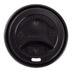 [1,000 ct] 8 oz Paper Coffee Cup Lids | 80 mm | PP | Black - Image 4